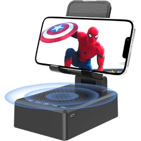 Gifts for Men Him Dad Women, Cell Phone Stand with Wireless Bluetooth Speaker and Anti-Slip Base HD Surround Sound Perfect for Kitchen with Bluetooth Speakers for Desk Compatible with iPhone Speaker