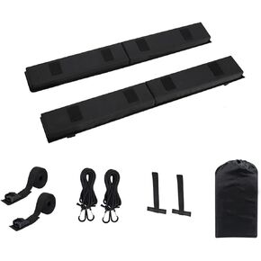 Black MX-268 Universal 30 inch Car Roof Rack Soft Pad with Nylon Rope & Buckle, for Snowboard Surfboard Protection Soft Cushion