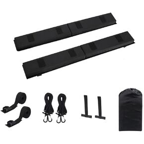 Black MX-268 Universal 30 inch Car Roof Rack Soft Pad with Nylon Rope & Buckle, for Snowboard Surfboard Protection Soft Cushion