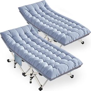 XXL Camping Cots Oversize Camping Bed with Comfortable Mattress Extra Large Sleeping Cots for Adults Camping Cots Include Carry Bag for Adults Portable Sleeping Bed Easy to Set Up Indoor Outdoor