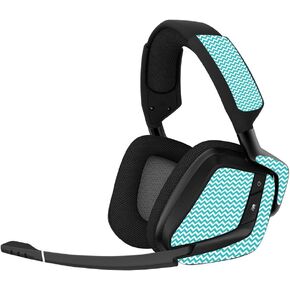 Mayyskins Skin متوافق مع سماعة Corsair Void Pro Gaming - Turquoise Chevron | غلاف الالتفاف الواقي ، الدائم ، والفريد من نوعه | سهل التقديم ، إزالة | صنع في الولايات المتحدة