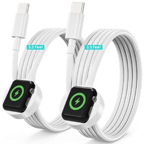 تم ترقيته 2 حزمة لكابل Apple Watch Charger ، [MFI Certified] Iwatch Charger USB C Fast Charging Magnetic متوافق مع سلسلة IWatch 10/Ultra 2/Ultra/SE 2/SE/9/8/7/6/5/4/3/2/1