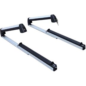 2PCS-Pack Ski and Snowboard Roof Rack Car Rack Ski Car Rack Snowboard Roof Aluminum Alloy Ski Roof(Black -1 Pair)