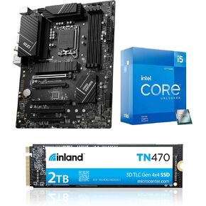 Micro Center 3 in 1 Bundle: Intel Core i5-12600KF Processor+ MSI Pro B760-P WiFi DDR4 Motherboard+ Inland TN470 2TB NVMe SSD
