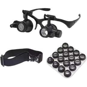 Eight Sets of 16 Mounted LED Magnifying Glasses for Jewelry and Watch Maintenance