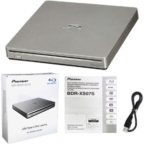 Produplicator Pioneer BDR-XS07S Portable 6X Blu-ray Burner External Drive with USB Cable - Burns CD DVD BD DL BDXL Discs