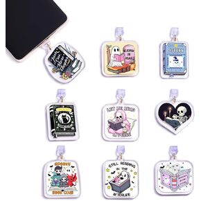 LParkin Dragon Kindle Dust Plug Charms for Type C/USB C, Anti-Dust Plugs Port Covers for Cell Phone Type C/USB C, Gift for Book Lovers Men Women, Set of 9