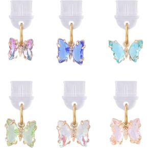 BOXOB 6pcs Butterfly Dust Plug Charm, Colorful Mobile Phone Dust Plug Charm Type C Charging Port Pendants Cute USBC Anti Dust Plug Charm for Type-C USB-C Charging Port