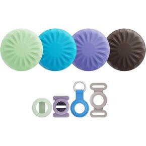 Air Tags-4 Pack [MFI Certified] Bluetooth Tracker/Item Finders - 4 Colors & Multi-Use Cases, ANNNWZZD Airtags Work for Apple Find My APP(iOS Only), (Blue/Green/Purple/Coffee)