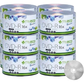 600 Pack MyEco DVD-R 16X 4.7GB/120Min Silver Logo Top Write Once Blank Media Record Disc
