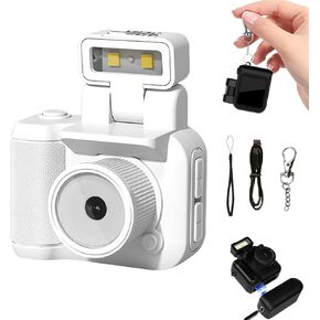 Mini Retro Flix Camera, Retro Snap Mini Camera, Retroes Nostalgic Cameras, Miniretroflix - Nostalgic Cameras, 1080p HD Cameraes Keychain with LED Flash Light, Vintage Video Effects (Black A)