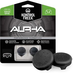 KontrolFreek Alpha for Xbox One Controller | Performance Thumbsticks | 2 Low-Rise Concave | Green (Black)