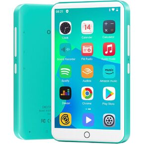 80GB MP3 Player with Bluetooth and WiFi, Mp3 & Mp4 Music Player with Spotify, Amazon Music, Deezer, Audible, Browser, 4.0" IPS Touch Screen Android Player with Speaker, Up to 512GB (Turquoise)