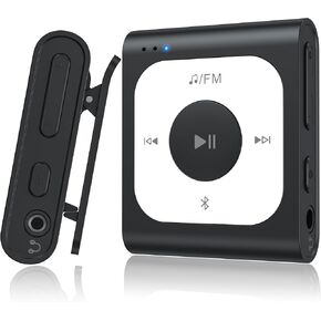 AGPTEK 64GB Clip MP3 Player with Bluetooth, A53PL Portable Music Player with FM Radio, Shuffle, No Phone Needed, for Sports(Blue)