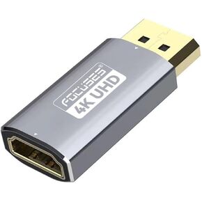 Focuses Displayport to HDMI Adapter 4K, Uni-Directional DP Souce to HD Monitor Converter, Display Port to HDMI Adapter Compatible for HP, Dell &More