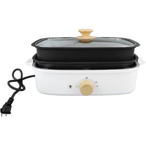 Zerodis ,1200W Multifunctional Split Design Adjustable Temperature Electric Cooking Pot Frying Pan Electric Shabu Shabu Pot for Roasting Frying Boiling (US Plug 110V), Zerodis7c6xq9gi53-12
