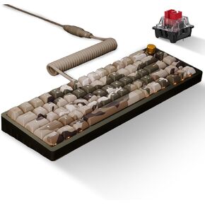 لوحة مفاتيح DAS Deltaforce 65 Jungle Camo Mechanical Keyboard-مفاتيح مفاتيح قابلة للتبديل الساخنة ، PBT تسامي المفاتيح ، لوحة مفاتيح الألومنيوم CNC ، RGB الخلفية-لوحة مفاتيح الألعاب المدمجة والكتابة