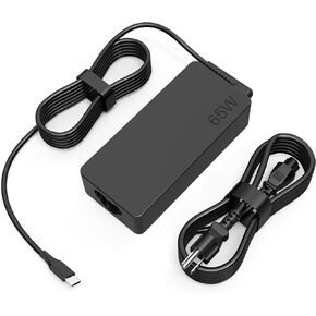 65W Laptop Charger USB C Compatible with Lenovo ThinkPad X1 X13 T14 T15 E14 E15 T480s T490 E480 Yoga 7i 9i Thinkbook 13s 14 15 16 Plus G4 65W 45W Chromebook Charger Type C AC Power Adapter