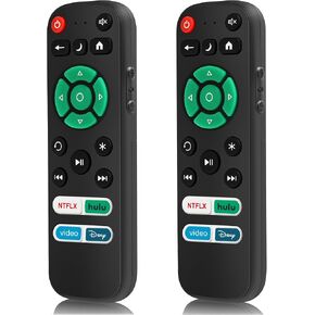【عبوة من قطعتين】 جهاز تحكم عن بعد بديل فقط لتلفزيون Roku، مناسب لتلفزيونات TCL/Onn/Hisense/Element/Sharp/Philips/Westinghouse/Insignia/JVC/RCA/Hitachi/Sanyo Roku Series TV (ليس لـ Roku Stick and Box)