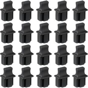 RJ45 Dust Covers Caps, 20 PCS Ethernet Port Cover Ethernet LAN Port Protector RJ45 Anti-Dust Cover Plugs Protector Stopper Cap for Fiber Optic Copper RJ45Female Fiber Terminal Slot, Black Silicone