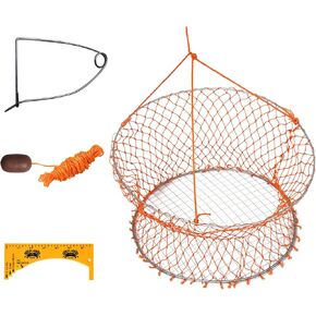 24" X 20" X 12" Wire Grid Bottom Crab Nets Two Ring Crab Kit with Harness & Bait Clip Traps Fit for Blue Crabs