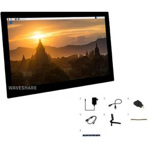 13.3inch HDMI Capacitive Touch Screen LCD with Toughened Glass Cover, 1920×1080, IPS, Support Various Devices & Systems 178° Viewing Angle 10-Points Touch