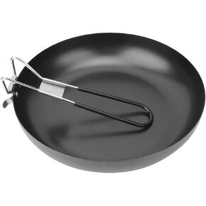 Outdoor Camp Fry Pan Folding Handle Stainless Outdoor Portable Pan Foldable Camping Cookware Non Stick Pan Cooking Frying Camping Picnic Hiking Utensils
