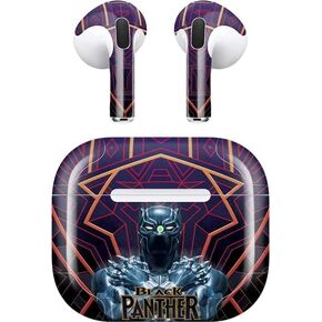 Skinit Decal Audio Skin Compatible with Apple AirPods (3rd Gen 2021) - Officially Licensed Marvel Black Panther Night Time Watch Design