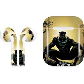 Skinit Decal Audio Skin Compatible with Apple AirPods - Officially Licensed Marvel Black Panther Night Time Watch Design