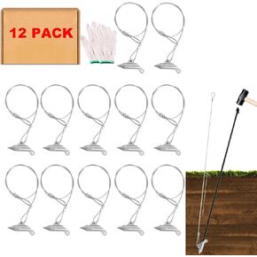 30 Inch Earth Anchors, (12 Pcs) 1000LBS Ground Earth Anchors Set for Trapping Securing Camping Tents Sheds Swing Green House, Easy to Use Heavy Duty Retaining Wall Anchors in Kuwait