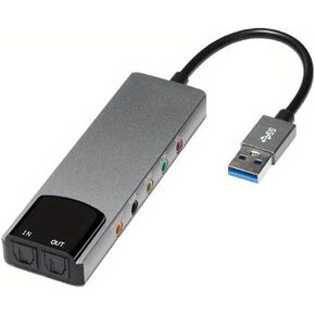 Premium USB 6-Channel Surround Sound Card Adapter with Optical Audio Input Output for PC