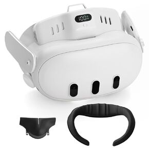 Dual Cooling Fan,Only Compatible with Meta/Oculus Quest 3,Matching Face Cushion＆Facial Interfaces for Anti-Fog,Fits Original Head Strap