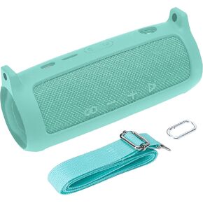 co2CREA Soft Silicone Case Replacement for JBL Flip 6 Portable Bluetooth Speaker (Teal Case)