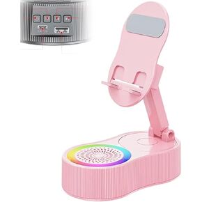 Sonicdrop Dock,Speaker Charging Stand,LED 360 Degree Rotation 7 Colors Light,Adjustable Phone Holder,Wireless Induction Audio Bluetooth Speaker,Drop to Play Sound,No Pairing Needed (Pink)