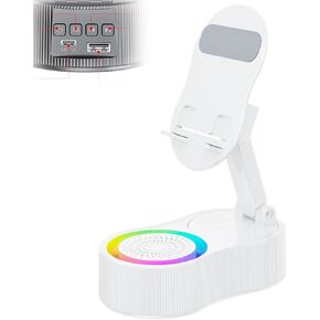 Sonicdrop Dock,Speaker Charging Stand,LED 360 Degree Rotation 7 Colors Light,Adjustable Phone Holder,Wireless Induction Audio Bluetooth Speaker,Drop to Play Sound,No Pairing Needed (White)
