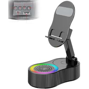 Sonicdrop Dock,Speaker Charging Stand,LED 360 Degree Rotation 7 Colors Light,Adjustable Phone Holder,Wireless Induction Audio Bluetooth Speaker,Drop to Play Sound,No Pairing Needed (Black)