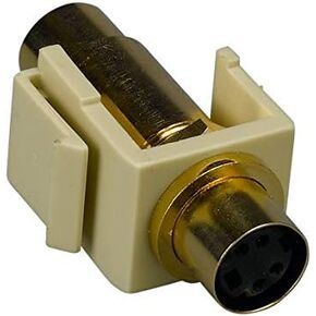 S-Video Mini-DIN4 Feedthroughs Keystone Module (Ivory)