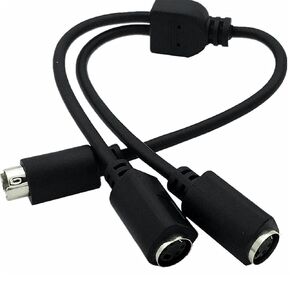 S-Video 4 Pin DIN Y Splitter Cable S-Video Male to 2 Female Y Splitter Extension Adapter Cable for Receiver Monitors