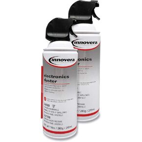 Innovera Compressed Air Duster Cleaner, 10 Oz Can, 2/Pack