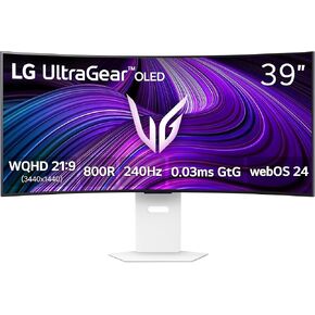 LG 45GX950A-B 45-inch Ultragear 5K2K WUHD (5120 x 2160) OLED Curved Gaming Monitor, Dual-Mode, 165Hz, 0.03ms, NVIDIA G-Sync, AMD FreeSync Premium Pro, HDR True Black 400, USB Type-C 90W, DP2.1, Black
