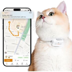 لايت للقطط 4G GPS Tracker | تتبع الوقت الحقيقي | مراقبة النشاط | تاريخ الموقع | نطاق غير محدود | طوق السلامة شملت | ببساطة أبيض