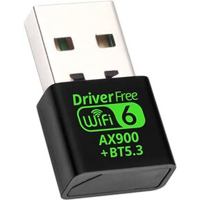 AX900Mbps WiFi 6 and Bluetooth 5.3 Combo Adapter Dual Band 5/2.4Ghz Wireless Network External USB Wi-Fi Receiver for Laptop/PC/Desktop 4dBi Antenna Compatible with Windows 10/11