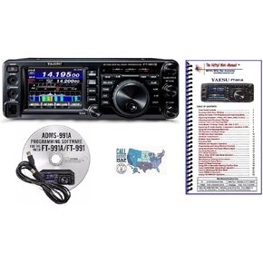 Bundle - 4 Items: Includes Yaesu FT-991A HF/VHF/UHF All-Mode Transceiver, RT Systems Programming Software/Cable Kit, Nifty! Mini-Manual and Ham Guides TM Quick Reference Card!!
