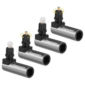 Toslink to Mini Toslink (3.5mm Jack) Audio Adapter 4 Pack, Toslink Female to 3.5mm Jack Mini Male S/PDIF Optical Fiber Digital Connector Converter Compatible for Sound Bar, Home Theater