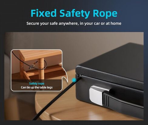 Gun Safe with Handle, Biometric Gun Safe for Handgun, 4-Ways unlock with Sound(APP, Fingerprint, Digital PIN, Key), Smart Lock Box For Cloakroom, Living Room, Bedroom Nightstand and Car in Saudi Arabia