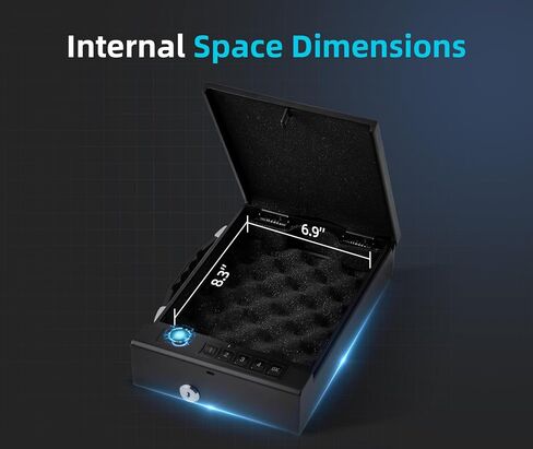 Gun Safe with Handle, Biometric Gun Safe for Handgun, 4-Ways unlock with Sound(APP, Fingerprint, Digital PIN, Key), Smart Lock Box For Cloakroom, Living Room, Bedroom Nightstand and Car in Saudi Arabia