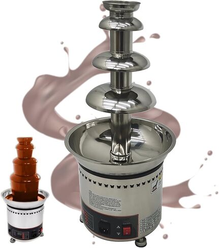 INTSUPERMAI 4-Tier Commercial Chocolate Fountain Fondue with Digital Controll, 6.6Ibs Capacity, Stainless Steel for Weddings Parties Events Restaurants 110V (4-Tier) in Saudi Arabia