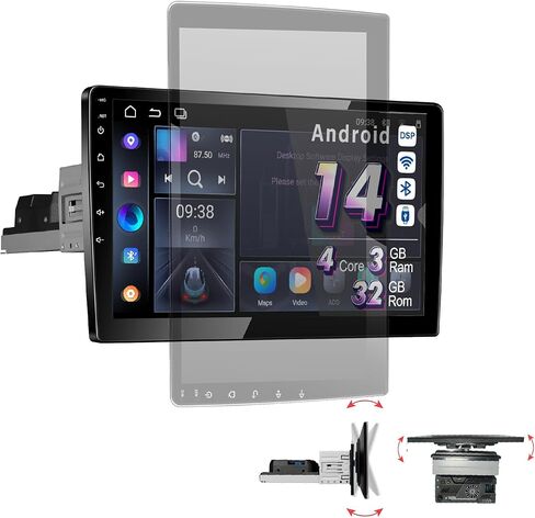 ستيريو سيارة اندرويد 12 حقيقي من اماسياوديو، شاشة لمس دوارة 10.1 انش، عالمي 1 دين، يدعم لاسلكي ابل كاربلاي اندرويد اوتو/ نظام تحديد المواقع العالمي / HD1080P/تشغيل سريع in Kuwait