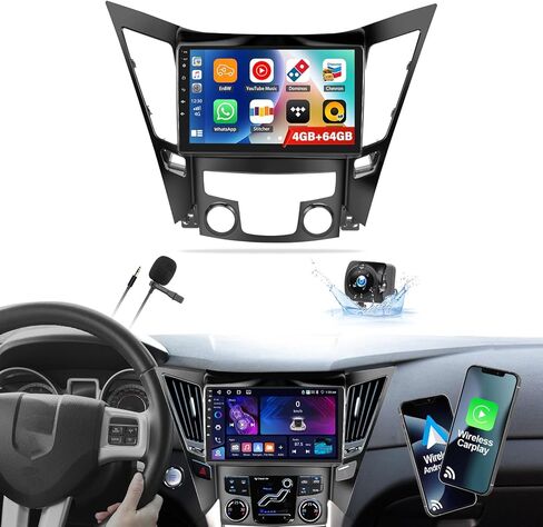 2G+32G for Hyundai Sonata 2010-2015 Radio Android 11 Car Stereo Wireless Apple CarPlay Android Auto Mirror Link GPS Navigation 9" HD Touchscreen Bluetooth Car Radio FM/WiFi+Backup Camera Mic in Kuwait