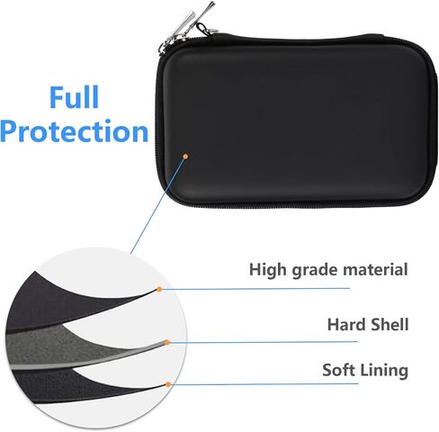 Gadget Case Waterproof Double Layers All-in-One Designed for External Hard Drive,USB Flash Drives,SD Card,Power Banks with Hand Strap (Black) in Saudi Arabia